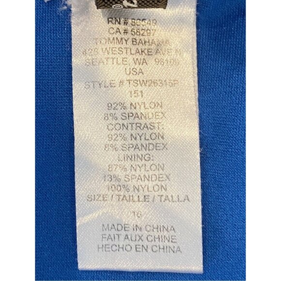 Tommy Bahama Sweetheart Bust Halter Marlin Print Blue Contrast Swimsuit Size 16 - Picture 6 of 6